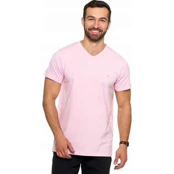 Pánské tričko Žluté pánské tričko s výstřihem do V, slim fit, Moraj vel. XL