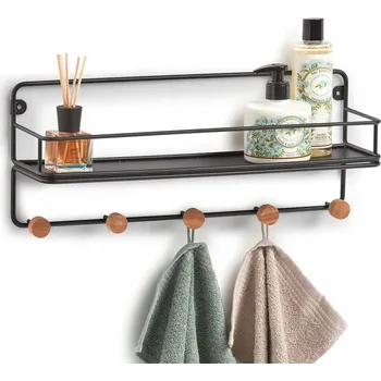 police Nástěnná police s háčky Biorausch BIOR236 45 x 11,8 x 18 cm