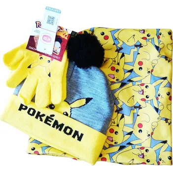 Čepice Sada POKEMONů: rukavice + nákrčník + čepice PIKACHU