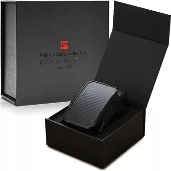 Opasek Pánský PÁSEK ke kalhotám plátěný pro muže ČERNÝ v krabičce