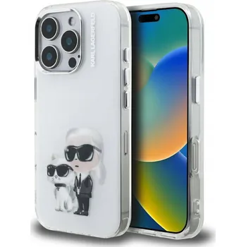 Pouzdro na mobilní telefon Karl Lagerfeld IML Aquarelle Karl Choupette Logo pro iPhone 16 Pro Max, bílý