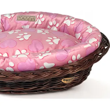 Pelíšek pro psa Pelíšek pro psa kočku, hnědý proutěný košík s pelíškem DOTTY