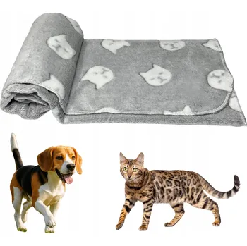 Pelíšek pro psa Měkká deka pro kočky psa do pelíšku DOTTY plyš šedá 40x60 cm