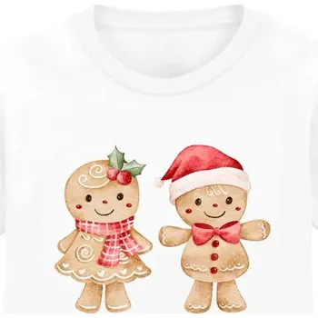 Dětské Vánoční Tričko Perníkový Panáček a Paní Perníčková Bílé 3/4 Roky