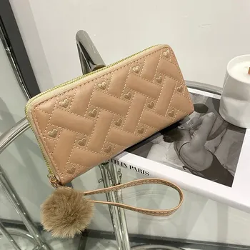 Peněženka Dlouhá peněženka s poutkem na mobil | dámská peněženka peněženka na zip - Khaki