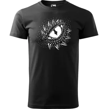 Pánské tričko Sablio Tričko s potiskem Oko predátora - černé 4XL
