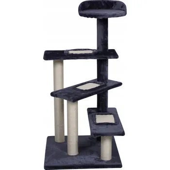 Vysoké černé škrabadlo pro kočky, 5 úrovní, pro koťata i kočičí rodiny