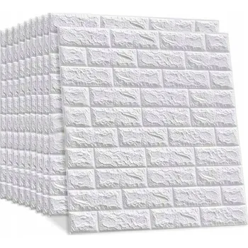 Tapeta Samolepicí tapety na zeď Domzpaneli 77 cm x 0,7 m bílá cihla 10 ks