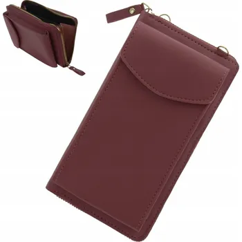 Pouzdro na mobilní telefon Kabelka, pouzdro a peněženka s POUZDRO na telefon na popruhu, kožená, bordó