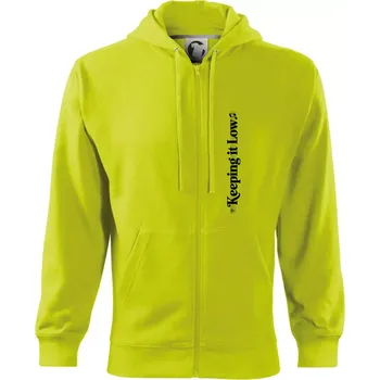 Pánská móda KEEPING IT LOW NA VÝŠKU - basový klíč - Mikina s kapucí na zip trendy zipper - 3XL ( Limetková )