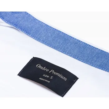 Pánská košile Ombre pánská košile casual 15012-7 krátký rukáv slim střih bavlna velikost XXL