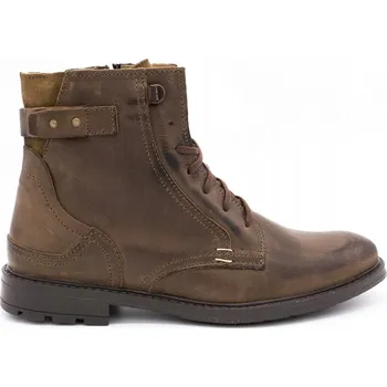 Pánská zimní obuv Pánské zimní boty POLSKÉ kožené kotníkové boty hnědé zateplené velikost 44