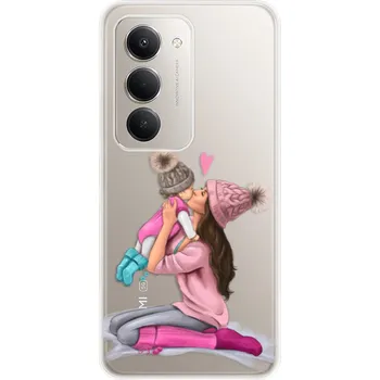 Pouzdro na mobilní telefon Odolné silikonové pouzdro iSaprio - Kissing Mom - Brunette and Girl - Xiaomi Redmi 15 5G