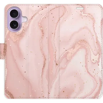 Pouzdro na mobilní telefon Flipové pouzdro iSaprio - RoseGold Marble - iPhone 17