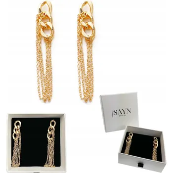 Náušnice ZLATÉ NÁUŠNICE OCEL CHIRURGICKÁ VISACÍ DLOUHÉ