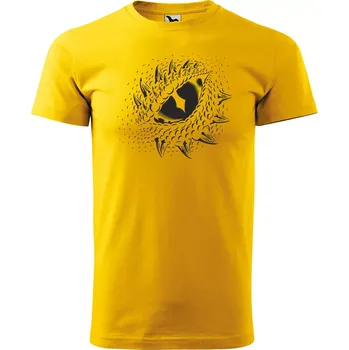 Pánské tričko Sablio Tričko s potiskem Oko predátora - žluté S