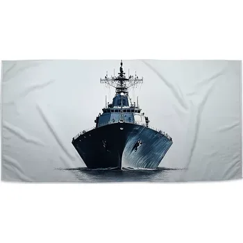 Osuška Sablio Ručník Válečná loď na klidném moři - 50x100 cm