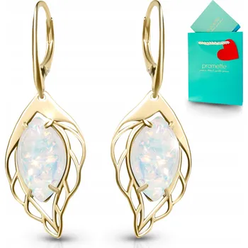 Náušnice Náušnice opál bílý stříbrné pozlacené zlaté s opály anglické zapínání