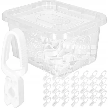 Kolíčky na prádlo, silné spony na prádlo, žabky, 35 ks + nádoba 2 l