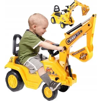 Odrážedlo VELKÝ BAGR ODRÁŽEDLO S POHYBLIVOU LŽÍCÍ, NOSNOST 25 KG + NOČNÍK