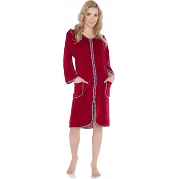 Dámský župan Kuba dámský župan ke kolenům bez kapuce bordó velikost 6XL