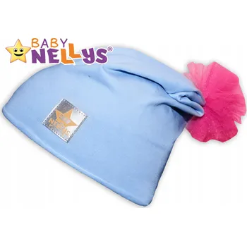 Čepice Bavlněná čepička Tutu květinka Baby Nellys - sv. modrá, 48-52, 2-8let