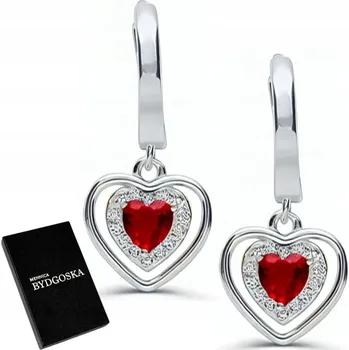 Náušnice STŘÍBRNÉ NÁUŠNICE S ANGLICKÝM ZAPÍNÁNÍM SE ZIRKONY SRDCE STŘÍBRO O RYZOSTI 925 RHODIOVANÉ