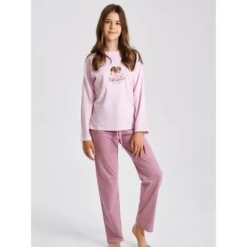 Dívčí pyžamo Dívčí pyžamo s dlouhým rukávem Jasmina růžová Taro, vel. 158