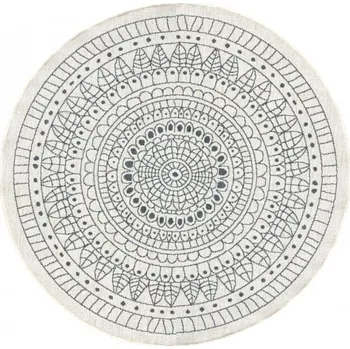 Koberec Kusový koberec Twin-Wendeteppiche 103143 creme grau kruh – na ven i na doma 100x100 (průměr) kruh cm