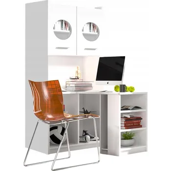 Psací stůl Rohový psací stůl Veneti 80 x 152 x 190 cm bílý