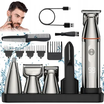 Strojek na vlasy SADA ELEKTRICKÝCH NÁSTROJŮ PRO ZASTŘIHOVÁNÍ VLASŮ 5V1 USB IPX4 DÁREK