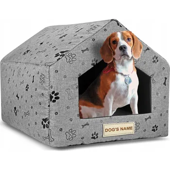 Pelíšek pro psa AIO Factory Bouda pro psa šedá 50 cm x 40 cm