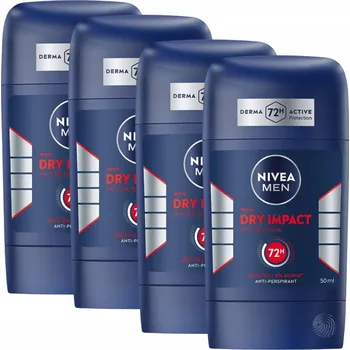 NIVEA MEN Antiperspirant pro muže v tyčince Dry Impact 4 x 50 ml