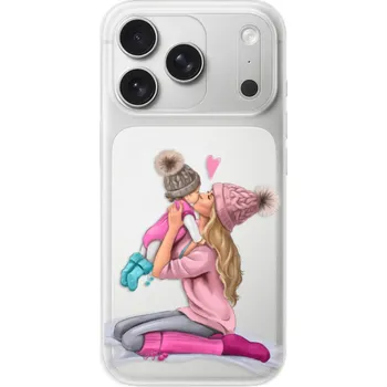 Pouzdro na mobilní telefon Odolné silikonové pouzdro iSaprio - Kissing Mom - Blond and Girl - iPhone 17 Pro
