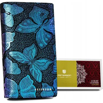 Peněženka Peterson dámská peněženka z pravé kůže modrá