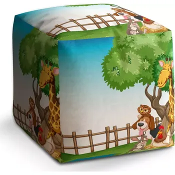Taburet Sablio Taburet Cube Zvířátka 2: 40x40x40 cm