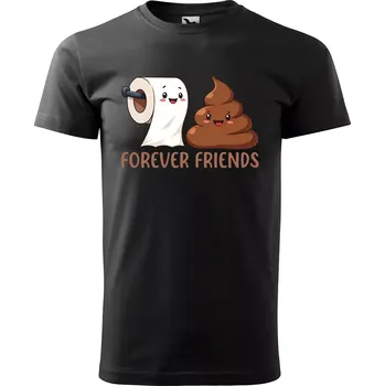 Pánské tričko Sablio Tričko s potiskem Forever friends - černé S