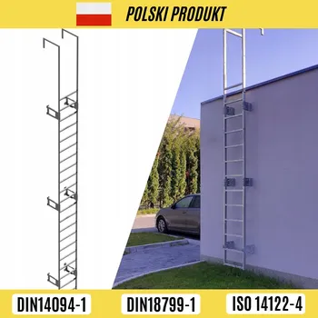 Žebřík TECHNICKÝ OCELOVÝ ŽEBŘÍK NOUZOVÝ ŽEBŘÍK 3,1 M, POZINK