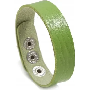 Náramek Jednoduchý nastavitelný kožený náramek v zelené barvě