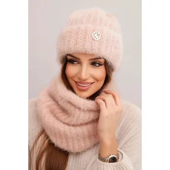 Čepice Kesi set čepice a nákrčník (rolák) univerzální velikost růžový