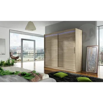 Šatní skříň Skříň Veneti FLORENCIO 180 x 215 x 57 cm, odstíny hnědé