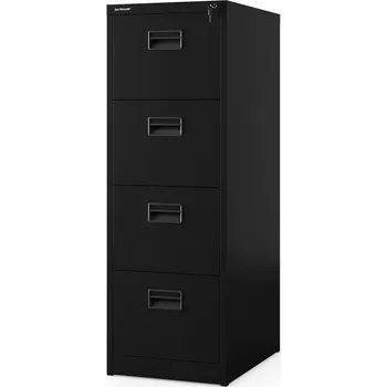 Kartotéka Nábytek PEGAS Kovová kartotéková skříň SARA V4, 460 x 1320 x 620 mm, černá