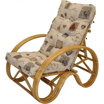 Křeslo Axin Trading s.r.o. Ratanové křeslo polohovací medové polstr srdce love