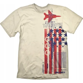 Pánské oblečení Tričko KOCH MEDIA Call of Duty: Cold War T Shirt Top Secret Creme, velikost L