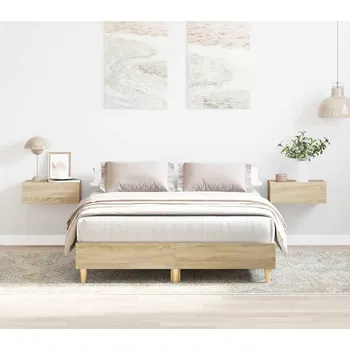 vidaXL Rám postele bez matrace Dub Sonoma 140x190cm Dřevěné konstrukce