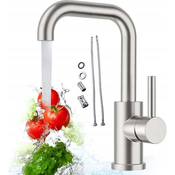 Vodovodní baterie KUCHYŇSKÁ BATERIE 360° OTOČNÁ VYSOKÁ NEREZOVÁ OCEL KERAMICKÁ HLAVA DŘEZ