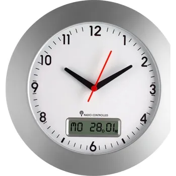 Hodiny Nástěnné hodiny TFA Dostmann stříbrné 30 cm