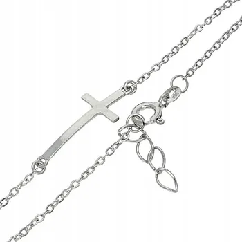 Náramek Goldstore Stříbrný náramek křížek naležato Váha: 1.60 g, Délka: 16-17 cm