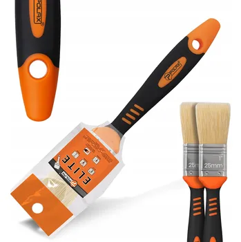 Malířský štětec 2x PLOCHÝ ŠTĚTEC 25 mm NA VODOU ŘEDITELNÉ BARVY A LAKY Univerzální Z1-P