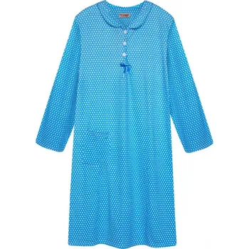 Body Liduška hřejivá noční košile pod kolena 6553 5XL světle modrá
